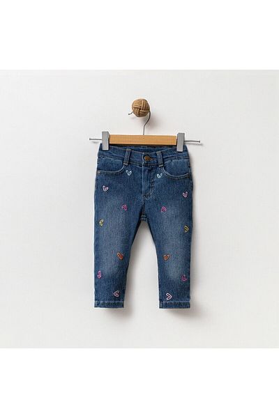 Overdo Heart Embroidered Girl's Jeans