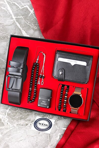 wesscollection Dokunmatik Erkek Kol Saati Çakmak Kemer Cüzdan Tesbih Ve Bilek...