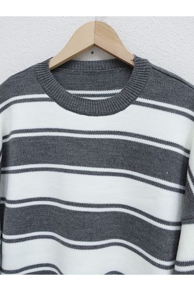 Modamorfo Thick Striped Loose Knitwear Tunic