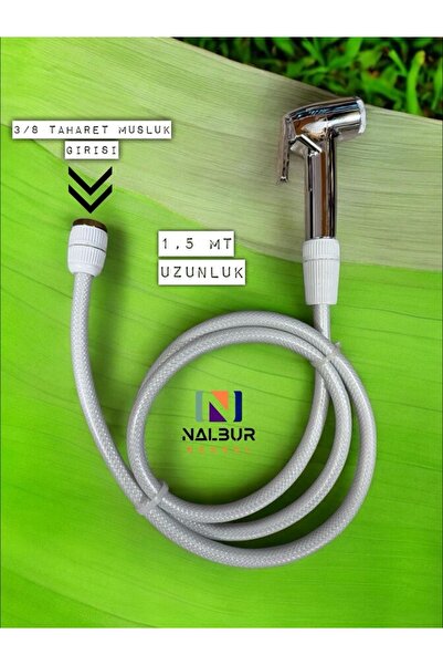 Nalbur Bakkal Taharet Matik Set Hortumlu Başlık 3/8 Girişli Wc Matik 1,5 Mt