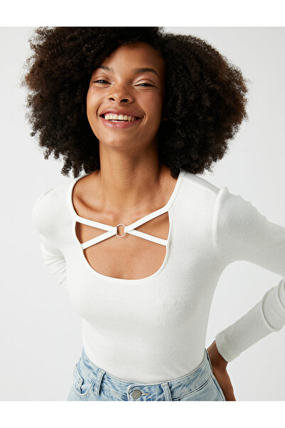 Koton Tricou cu mânecă lungă cu detaliu guler