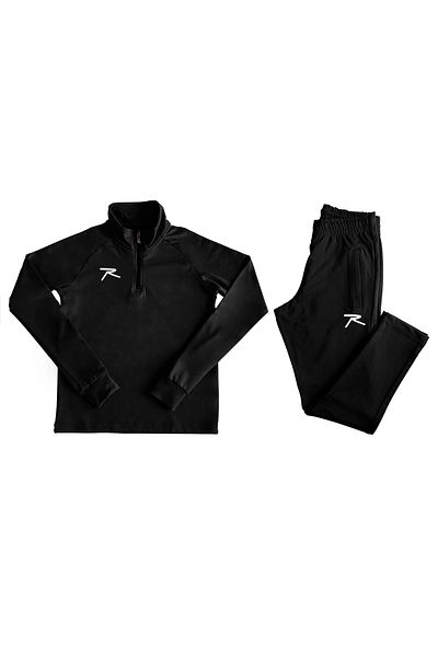 raru Puer Black Children's Tracksuit - Half Zip