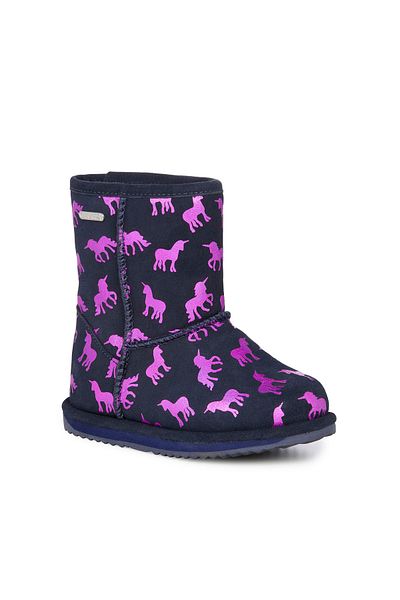 EMU Australia Rainbow Unicorn Brumby Unisex Kids Black Boots Unisex Kids Boots K12373