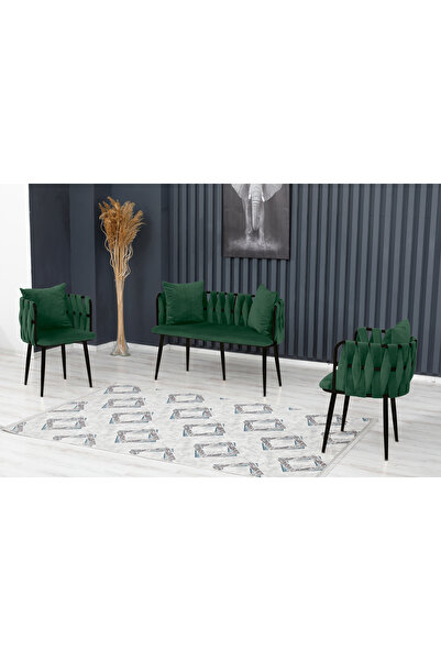 Rozexi Sarmaşık Çay Seti Takımı Koltuk Takımı Oturma Odası Kafe Antre Hol Ofi...