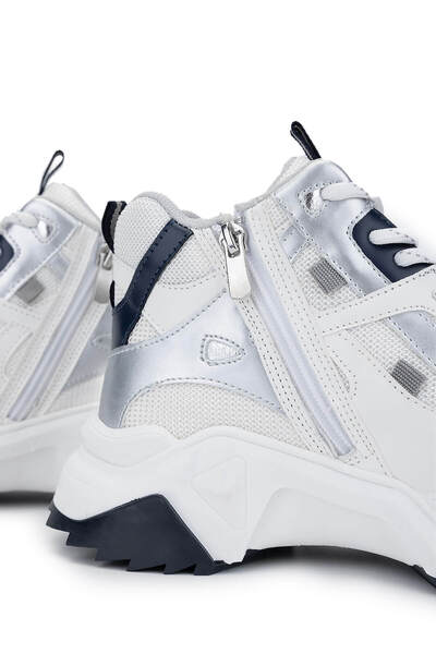 Tamer Tanca Kadın Vegan Beyaz/Lacivert Sneakers & Spor Bot