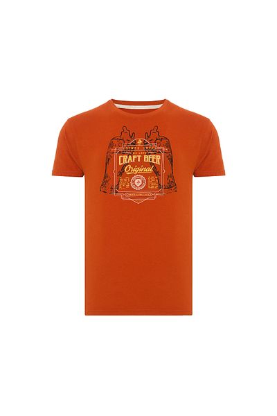 ROUTEFIELD Tract Men's Orange T-Shirt Men's T-Shirt Rftract23