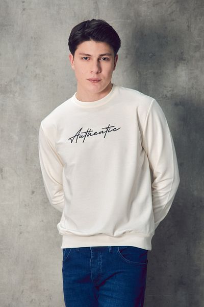 Fulla Moda Κείμενο κεντημένο φούτερ με λαιμόκοψη