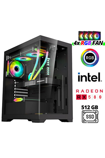 XASER Xsr975 I5 4570 3.2ghz 16gb Ram 512gb Ssd 8gb Rx580 Ekran Kartı Masaüstü...