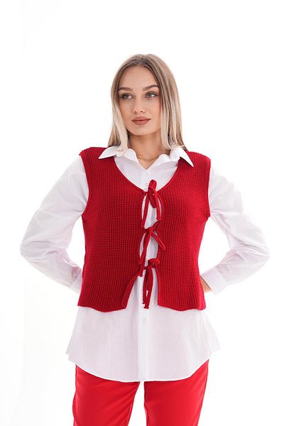 ŞİMAL Vestă tricotată cu cravată în față pentru femei 245329   -