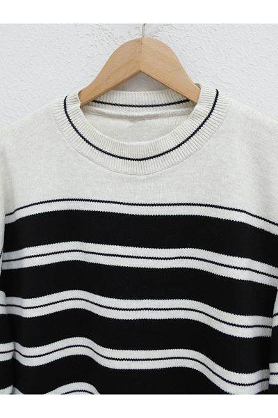 Modamorfo Casual Knitwear Crew Neck Tunic - Stone