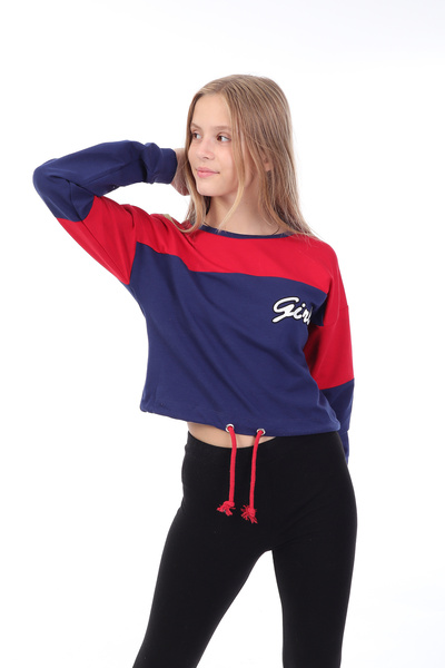 Toontoy Varaklı Girl cu imprimeu Swea pentru fete tricou