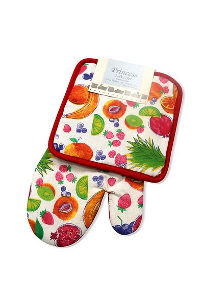 Hotel Linen Klub 2-Piece Stylish Oven Mitt and Pot Holder Set - Multi-Functional Kitchen Essentials