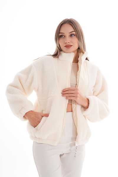 ŞİMAL Women's Zipper Closure Plush Coat 245365   -
