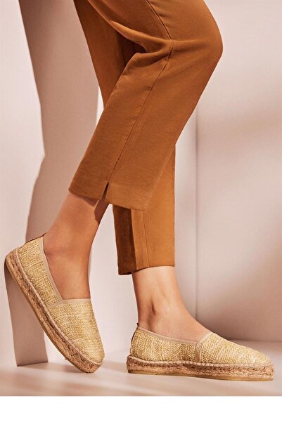 Su Espadril Natura Naturel Kadın Düz Espadril
