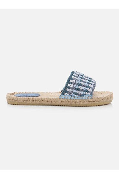 Su Espadril Jade Mavi-saks Kadın Örgü Espadril Terlik