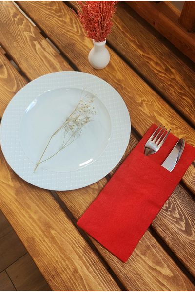 ALTINPAMUK Red Gold Fork Spoon Knife Case - 2-Piece Table Serving Christmas Set