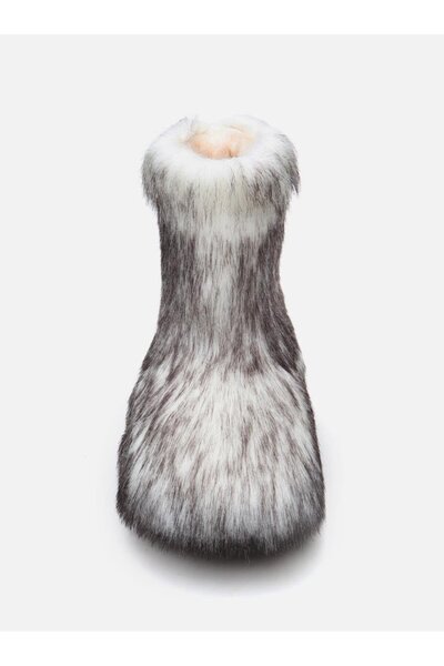 Su Espadril Apreski Beyaz Kadın Suni Kürk Bot