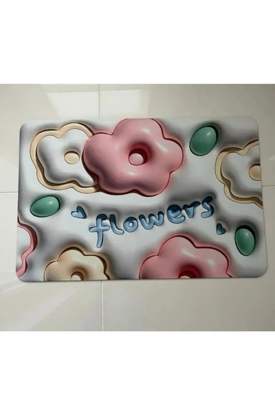 incidesign 3D Patterned Water Absorbing Anti-Slip Bathroom Sink Mat
