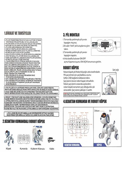 VARDEM OYUNCAK Uzaktan Kumandalı Şarjlı Çok Fonksiyonlu Eğitici ve Öğretici İnteraktif Akıllı Robot Köpek Kumandalı