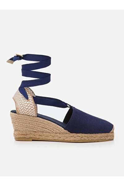 Su Espadril Molly Navy Blue Women's Wedge Heeled Espadrille