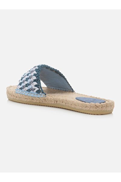 Su Espadril Jade Mavi-saks Kadın Örgü Espadril Terlik