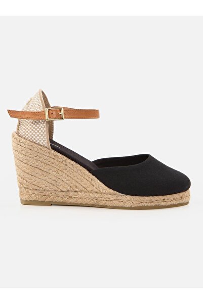Su Espadril Kate Siyah Kadın Dolgu Topuklu Espadril