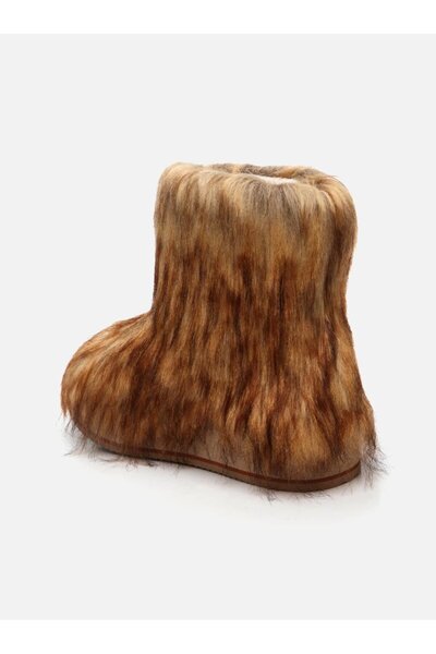 Su Espadril Apreski Taba Kadın Suni Kürk Bot
