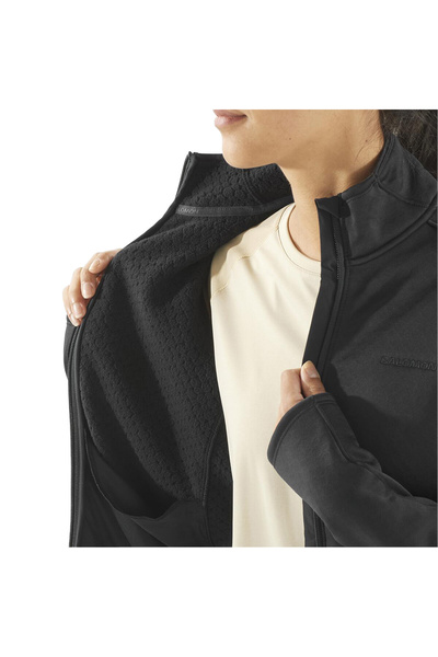 Salomon Sntial Midfleece Fz W - Women &Apos; S Black Fleece, Full Zip Lc 2294000