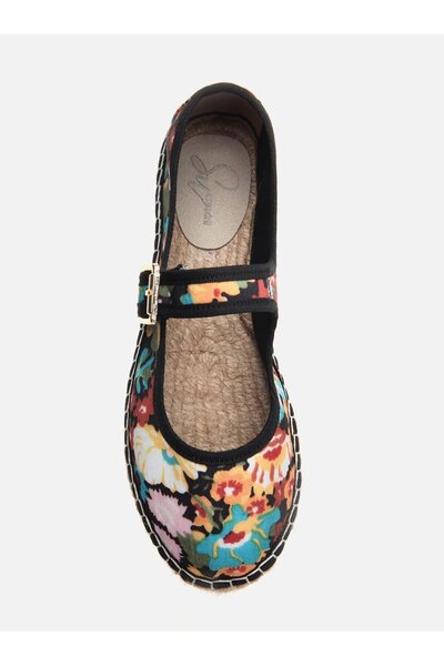 Su Espadril Paris Taba Çiçek Kadın Düz Espadril