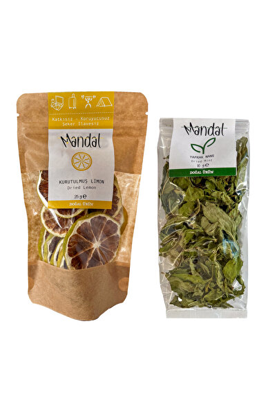 Mandal Nane Limon Kurutulmuş Limon 25 Gram, Yaprak Nane 10 Gram