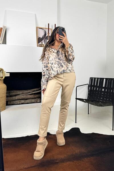 Sohotique By P Deri Bel Lastik Havuç Model Pantolon Taş