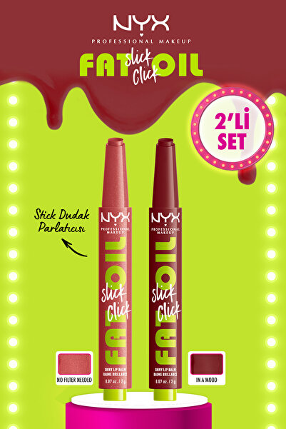 NYX Professional Makeup Fat Oil Slick Click Parlatıcı Dudak Balmı - 03 No Fil...