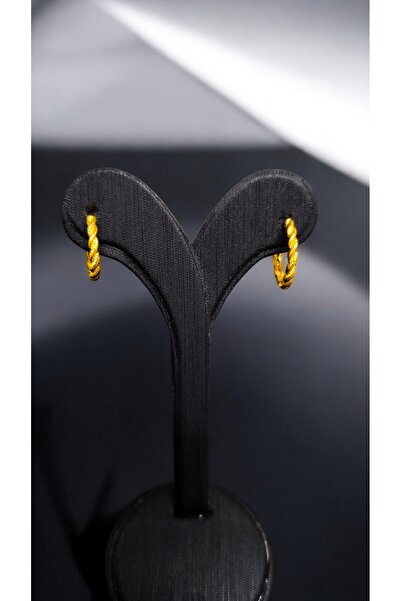 BEYZA DERELİ TAKI AKSESUAR 22 Ayar Fiziki Altın Kaplama Burma Halka Küpe