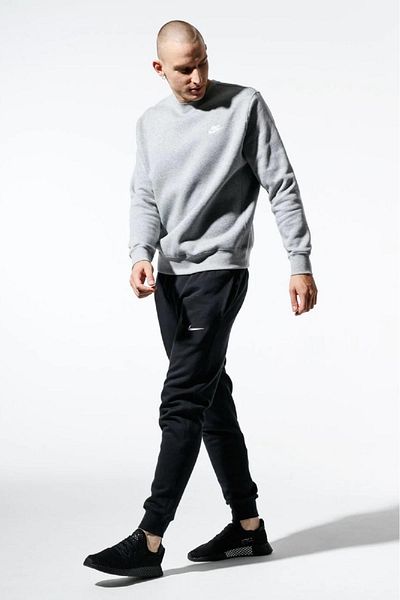 Nike Αθλητικά ρούχα Fleece Jogger Taper Leg Slim Fit Φούτερ μαύρο με ριγέ φλις