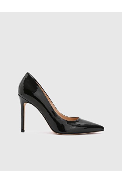 İLVİ Nelli Genuine Patent Leather Women's Black Stiletto