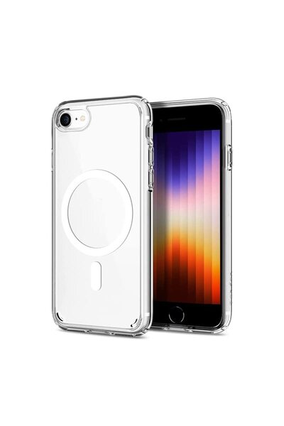 Apple iPhone SE 2 Kılıf Magsafe Kablosuz Şarj Destekli Şeffaf Silikon Kapak