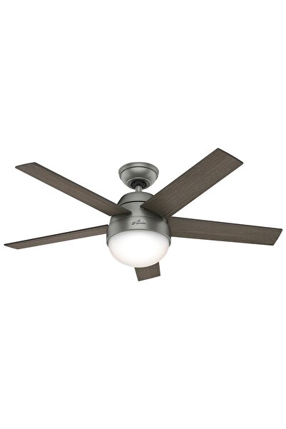 Hunter Fan Stile Mat Gümüş 117 Cm. Aydınlatmalı Ve Uzaktan Kumandalı Tavan Va...