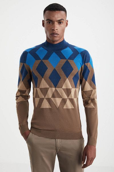 Hemington Turtleneck Merino Wool Tobacco Color Sweater
