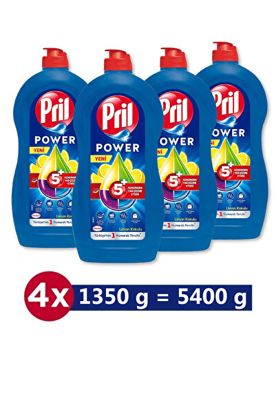 Pril Power Elde Yıkama Sıvı Bulaşık Deterjanı 4x1350g Limon Kokulu 5+ Yağ Çöz...