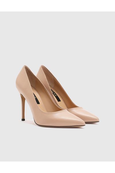 İLVİ Nelli Genuine Leather Women's Beige Stiletto
