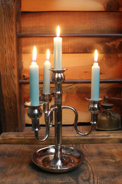 TURNA BAKIR Vintage 4lü Şamdan Nikel Turna2612-2