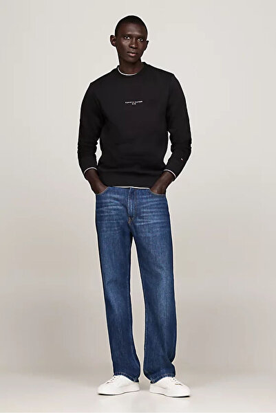 Tommy Hilfiger Erkek Yuvarlak Yaka Kazak - Siyah