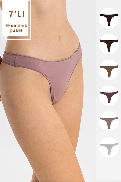 Pierre Cardin Pachet de 7 tanga de bază din bumbac 2071 No Show No Trace