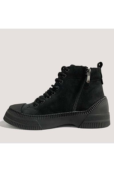 Mammamia Δερμάτινες μπότες με φερμουάρ Nubuck 1495 - Μαύρο - 39