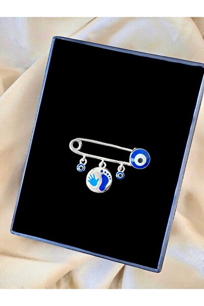 Alaja Silver Bebek Iğnesi Beyaz Taşlı Sonsuzluk Detaylı Tasarım 925 Ayar Gümü...