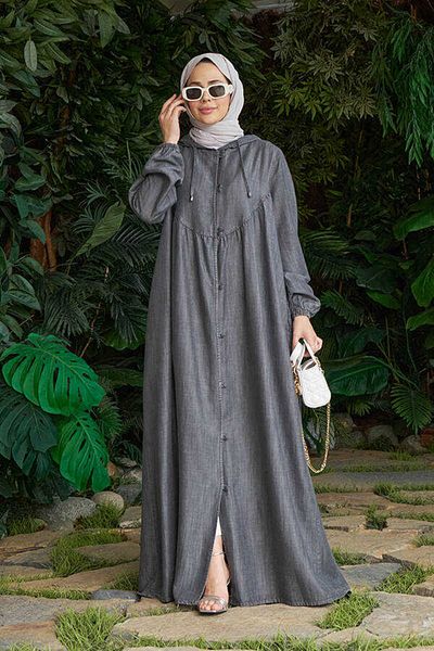 Neways Grey Denim Ferace - 6635-Brit with Buttons