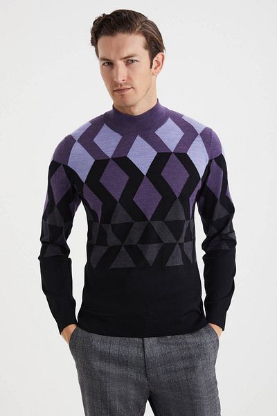 Hemington Turtleneck Merino Wool Black Sweater