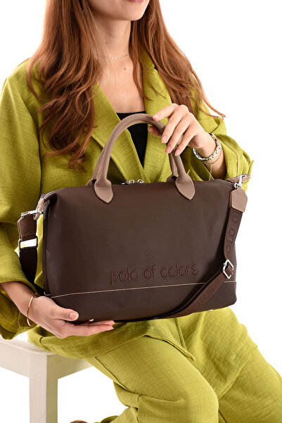 ImPolo Geantă de umăr și de umăr pentru femei Sami LkKahveKamel 27x40 Dimensiune