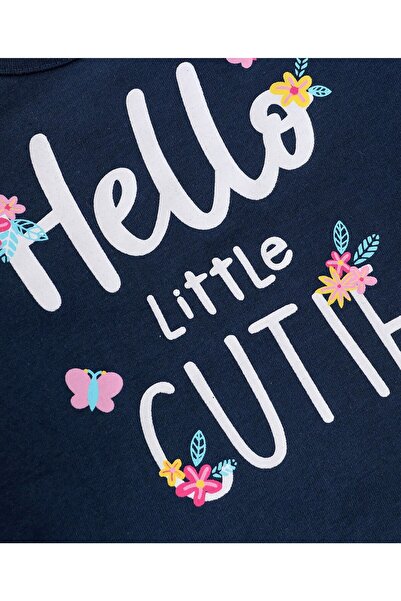 Babyhug Babyhug 100% Cotton Knit Full Sleeves T-Shirt with Text Graphics - Navy Blue