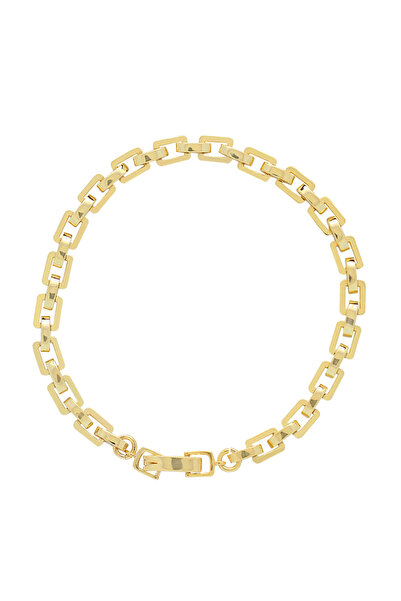 OJ Own Jewelry Sade Morden Chain Bileklik 14 Ayar Altın Kaplama 925 Ayar Gümüş